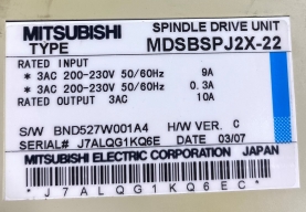 MITSUBISHI MDSBSPJ2X-22 SPINDLE DRIVE UNIT - BV1186 11