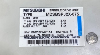 MITSUBISHI MDSBSPJ2X-075 SPINDLE DRIVE UNIT - BV1189 11