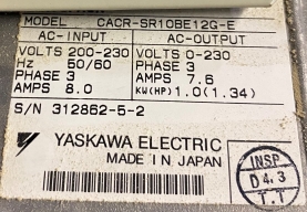 YASKAWA #SERVOPACK SERVO DRIVE - BV1322 11