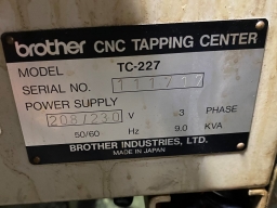 BROTHER #TC-227 DRILLING / TAPPING CENTER - BV1726 11