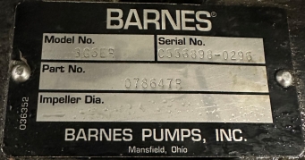 BARNES #3G5 5HP PUMP - GASOLINE - BV2517 11