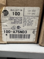 ALLEN BRADLEY #100-A75ND3 CONTACTOR 75A - NEW - BV3141 11