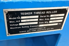 TESKER #25 THREAD ROLLER - RETROFITTED W/ SER - BV3485 11