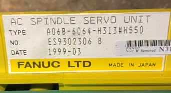 FANUC A06B-6064-H313 #H550 SPINDLE SERVO UNIT - BV846 11