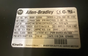 ALLEN BRADLEY 7.25HP SERVO MOTOR - BV926 10