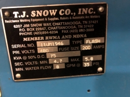 T J SNOW #FLASH 75KVA BUTT WELDER - CB3866 11